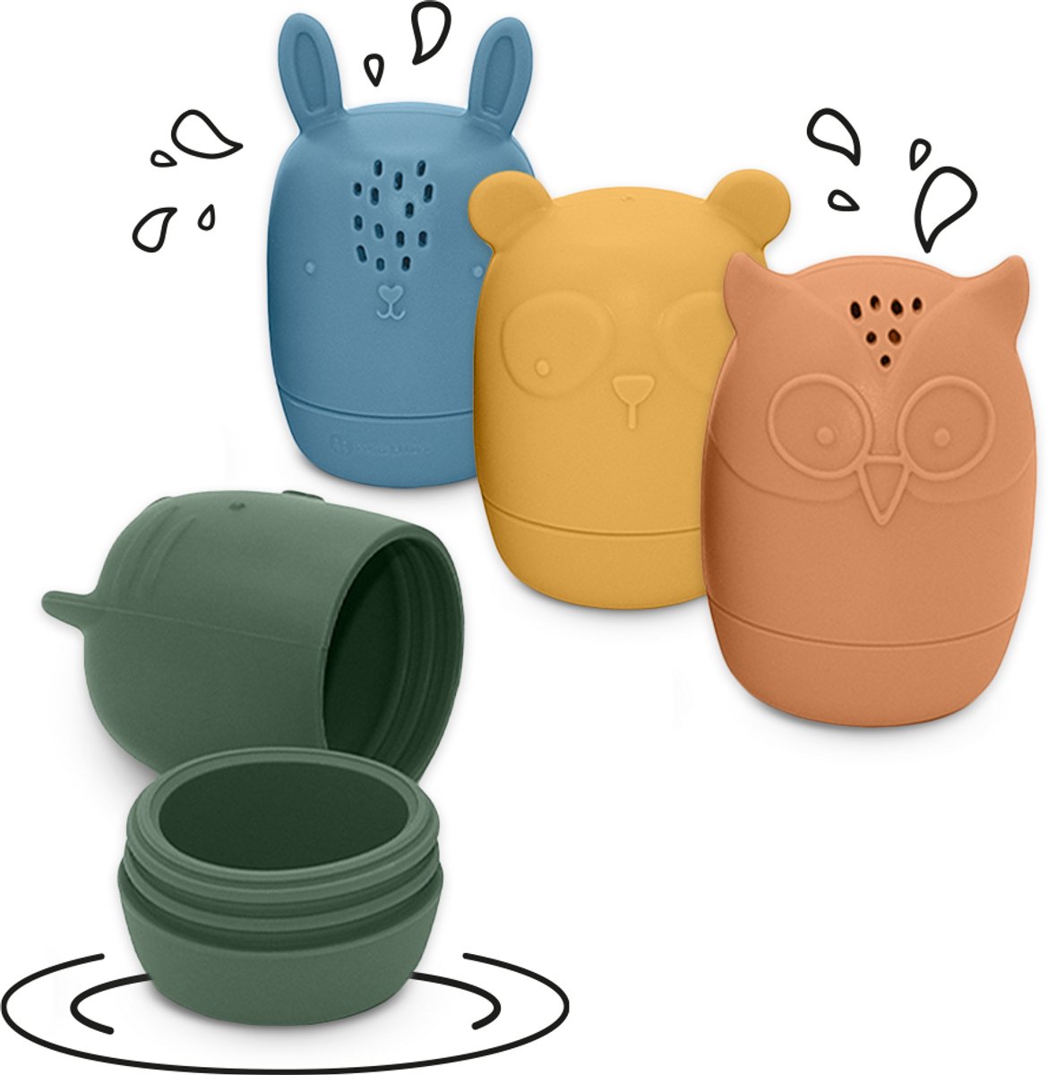 Petite&Mars | Siliconen Badspeelgoed Amigos 6m+